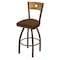 Holland Bar Stool Co 30" Swivel Counter Stool, Black Wrinkle, Med Back, Canter Thatch Seat 83030BZMedMplB001 - alternate 1